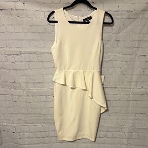 lulu’s NWT Ivory Sleeveless Peplum/bodycon midi Sheath Dress size M